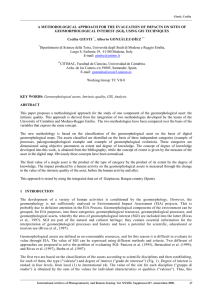 A METHODOLOGICAL APPROACH FOR GEOMORPHOLOGICAL INTEREST (SGI), Cecilia GIUSTI , Alberto GONZÁLEZ-DÍEZ