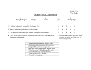 Student Self-Assessment for Chapter Test