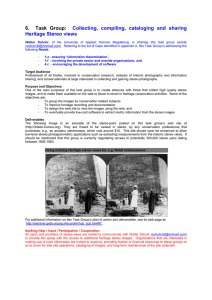 6.  Task Group: Collecting, compiling, cataloging and sharing Heritage Stereo views