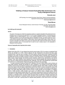 Validating an Employer Graduate-Employability Skills Questionnaire in the