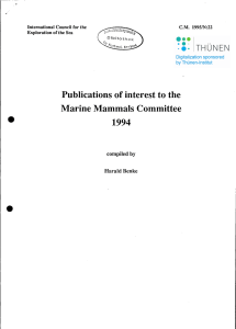 • Publications of interest to the Marine Mammals Committee 1994
