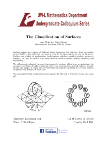 The Classification of Surfaces Isaac Craig and Tony Riemer