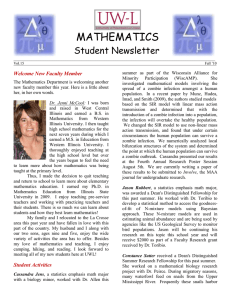 MATHEMATICS Student Newsletter