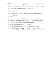 MATH 201 Section B Spring 2016 Extra Credit Problems