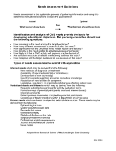 Needs Assessment Guidelines