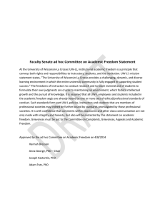 Faculty Senate ad hoc Committee on Academic Freedom Statement