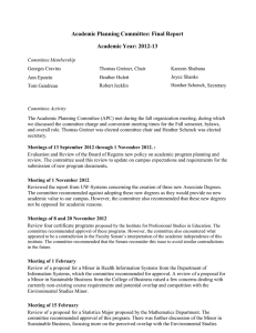 Academic Planning Committee: Final Report Academic Year: 2012-13