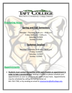 Proctoring Hours Spring and Fall Semesters Summer Session