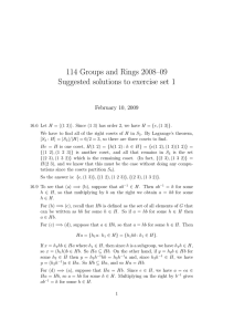 114 Groups and Rings 2008–09 Suggested solutions to exercise set 1