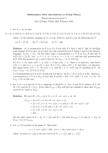 Mathematics 1214: Introduction to Group Theory Homework exercise sheet 5