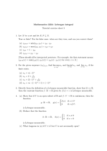 Mathematics 2224: Lebesgue integral Tutorial exercise sheet 3