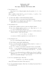 Mathematics 442C Exercise sheet 1 Due 12pm, Thursday 15th October 2009