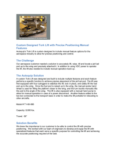 Custom Designed Tork Lift with Precise Positioning Manual Features