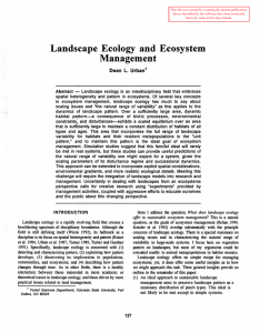 Landscape  Ecology  and  Ecosystem Management