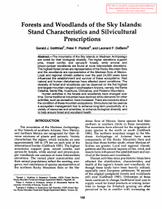 Forests and Woodlands of the Sky Islands: Stand Characteristics and Silvicultural J.