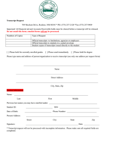 University of Victoria Transcript Request Form