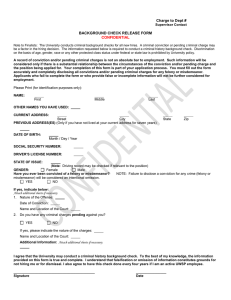 Charge to Dept # BACKGROUND CHECK RELEASE FORM CONFIDENTIAL