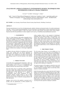 ANALYSIS OF LASER SCANNER DATA WITH REMOTE SENSING TECHNIQUES FOR