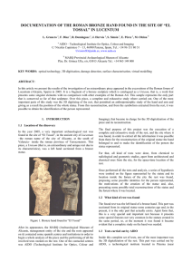 DOCUMENTATION OF THE ROMAN BRONZE HAND FOUND IN THE SITE OF... TOSSAL” IN LUCENTUM