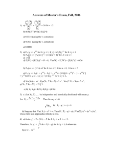 Answers of Master’s Exam, Fall, 2006