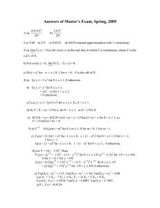 Answers of Master’s Exam, Spring, 2009