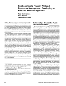 Relationships to Place in Wildland Resources Management: Developing an Effective Research Approach