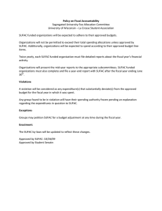 Policy on Fiscal Accountability  Segregated University Fee Allocation Committee  University of Wisconsin – La Crosse Student Association 