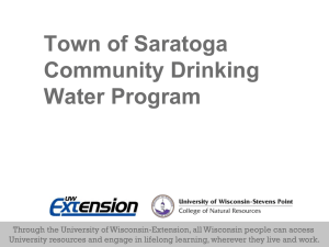 Town of Saratoga Community Drinking Water Program