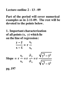 Lecture outline 2 - 13 - 09