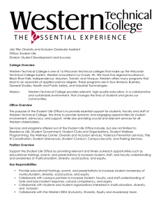 Job Title: Diversity and Inclusion Graduate Assistant Office: Student Life