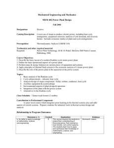 MEM 402 Power Plant Design Syllabus - Fall 2006