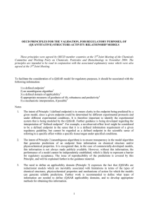 OECD PRINCIPLES FOR THE VALIDATION, FOR REGULATORY PURPOSES, OF