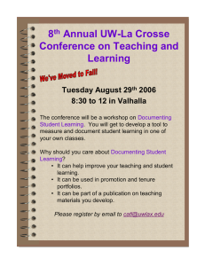 8 Annual UW-La Crosse Conference on Teaching and Learning