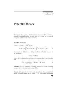 Potential theory Potential measures