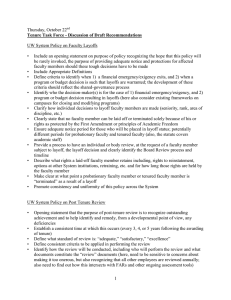 Thursday, October 22  UW System Policy on Faculty Layoffs