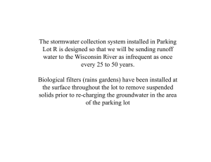 The stormwater collection system installed in Parking