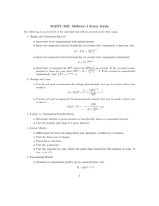 MATH 1030: Midterm 2 Study Guide
