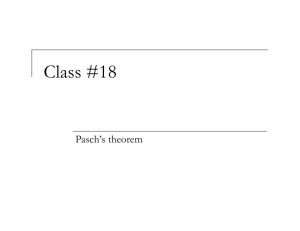 Class #18 Pasch’s theorem