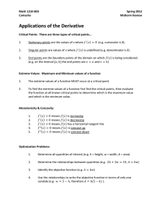 Applications of the Derivative