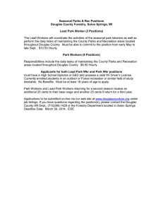 Seasonal Parks &amp; Rec Positions Douglas County Forestry, Solon Springs, WI