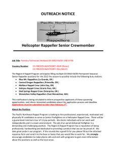 OUTREACH NOTICE  Helicopter Rappeller Senior Crewmember