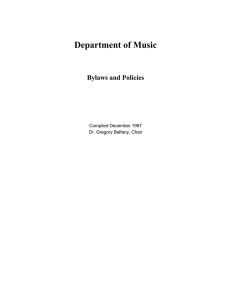 Department of Music  Bylaws and Policies Compiled December 1997