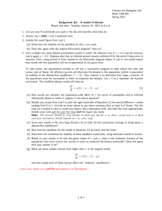 Calculus for Biologists Lab Math 1180-002 Spring 2012