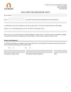 ORAL SCRIPT FOR CHILD/MINOR ASSENT