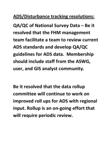 ADS/Disturbance tracking resolutions: QA/QC of National Survey Data – Be it
