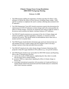 Climate Change Focus Group Resolutions 2008 FHM Workgroup Meeting