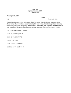 ECE 300 Spring Semester, 2007 HW Set #13