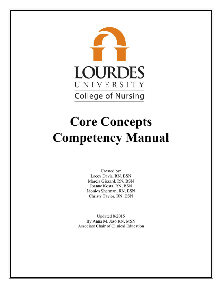 Core Concepts Competency Manual