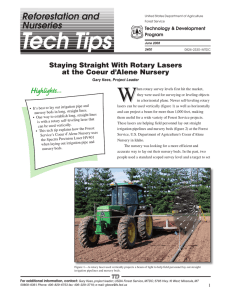 W Reforestation and Nurseries Staying Straight With Rotary Lasers