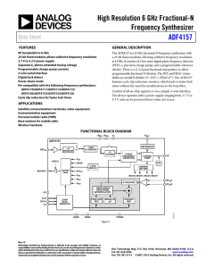 High Resolution 6 GHz Fractional-N Frequency Synthesizer ADF4157 Data Sheet